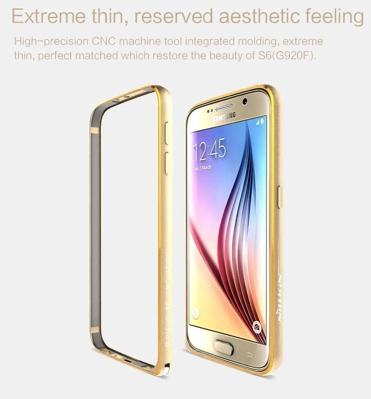 Металлический Бампер Nillkin для samsung Galaxy S6, алюминиевый металлический чехол для samsung Galaxy S6 G920F g9200, розничная посылка