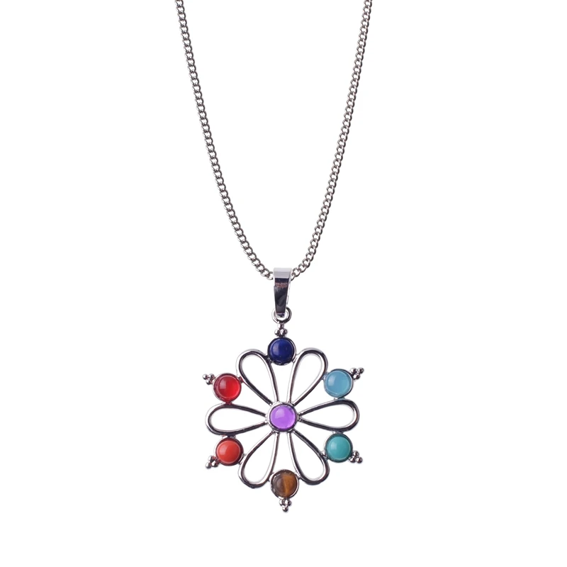 7 Чакра Древо жизни кулон ожерелье серебро Рейки Исцеление Кристалл Натуральный