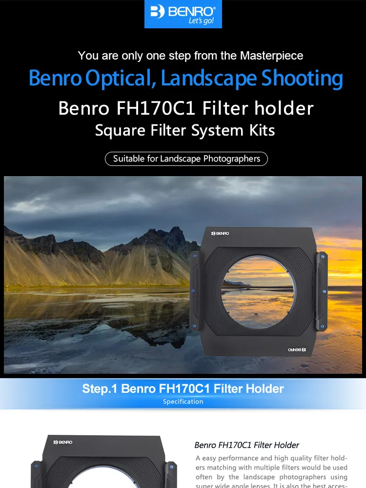 Benro FH170C1 170 мм фильтр системы ND/GND/CPL Профессиональный фильтр поддержка удержания для Canon EF 11-24 мм F/4L USM