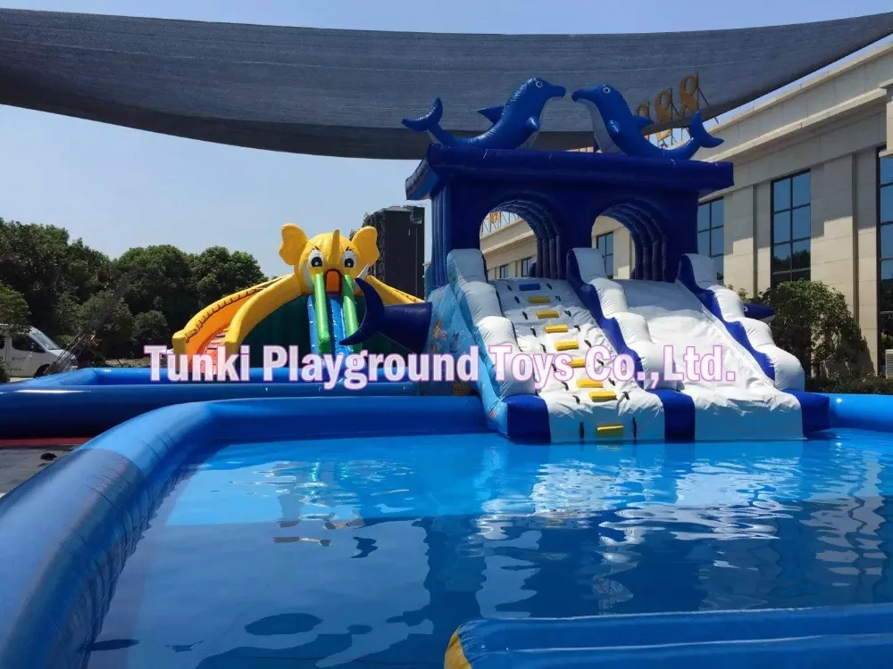 

lovely dolphin slide water slide aqua slide (not including pool)
