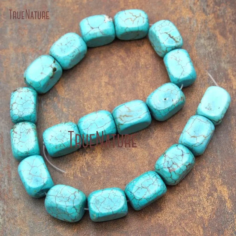

White Turquoises Loose Beads Rounded Rectangle Beads On Sale 20x15mm BE14958