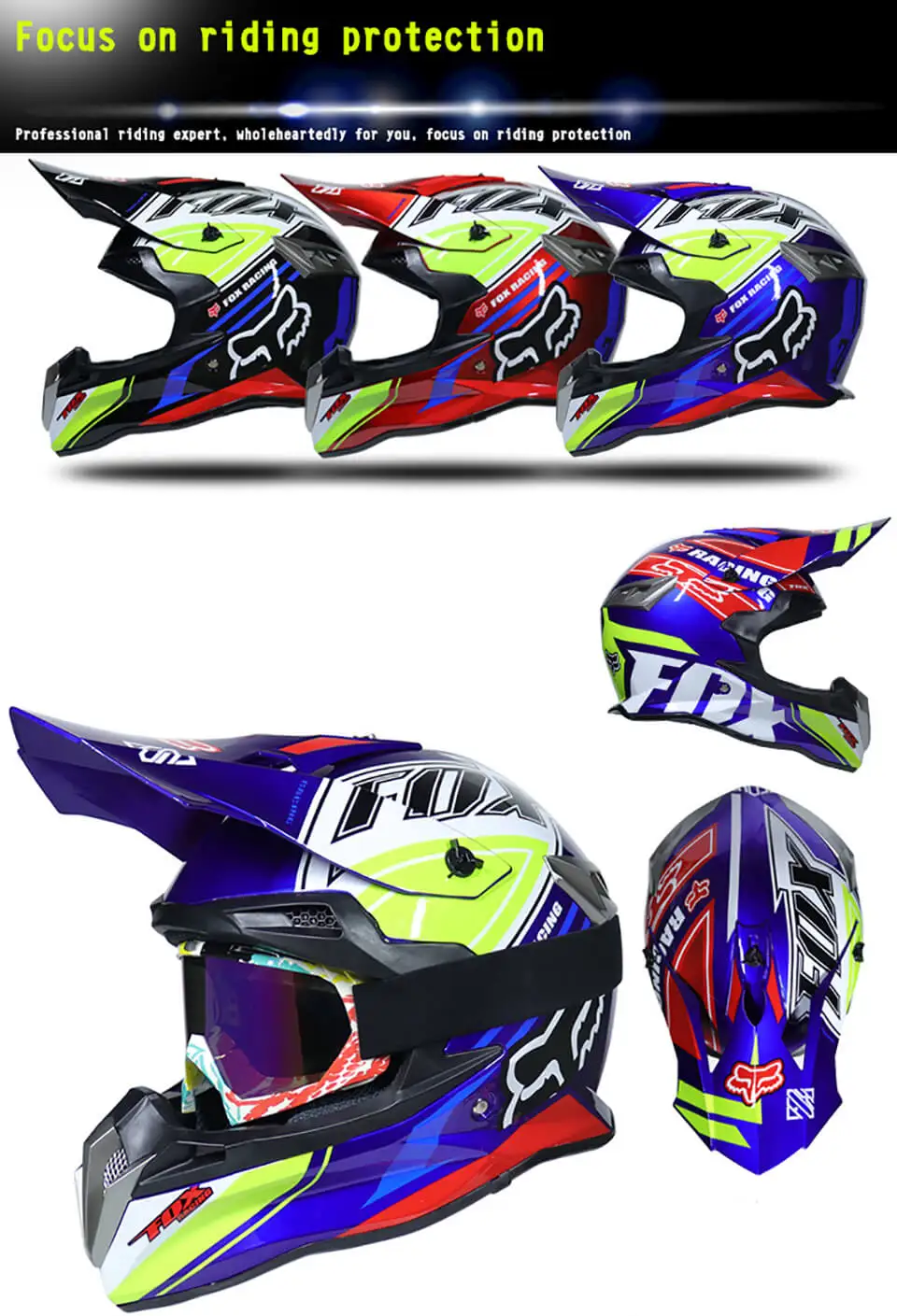 Cool Adult Safety Dot Motorcycle Helmet Motocross Street Dirt Bike Helmets Mountain Casco Moto Bike Capacetes With Free Goggles