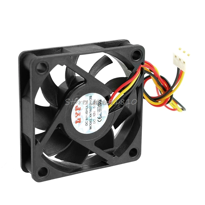 DC 12V 3-контактный 60x60x15 мм PC компьютер CPU система рукав-подшипник вентилятор