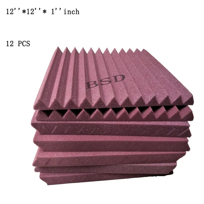 

12 шт., звукоизоляционная пена для студии, 12X12X1 дюймов