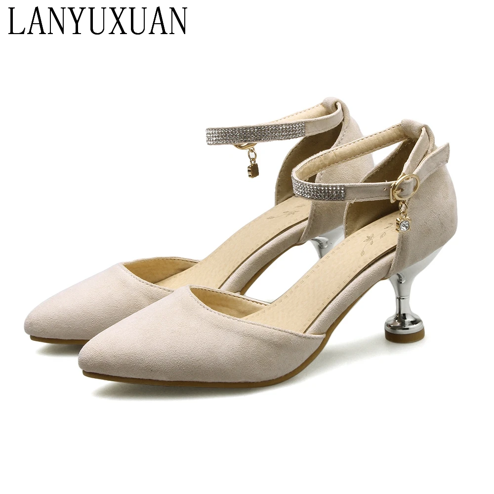 Женские босоножки с острым носком сандалии на высоком каблуке свадебные туфли