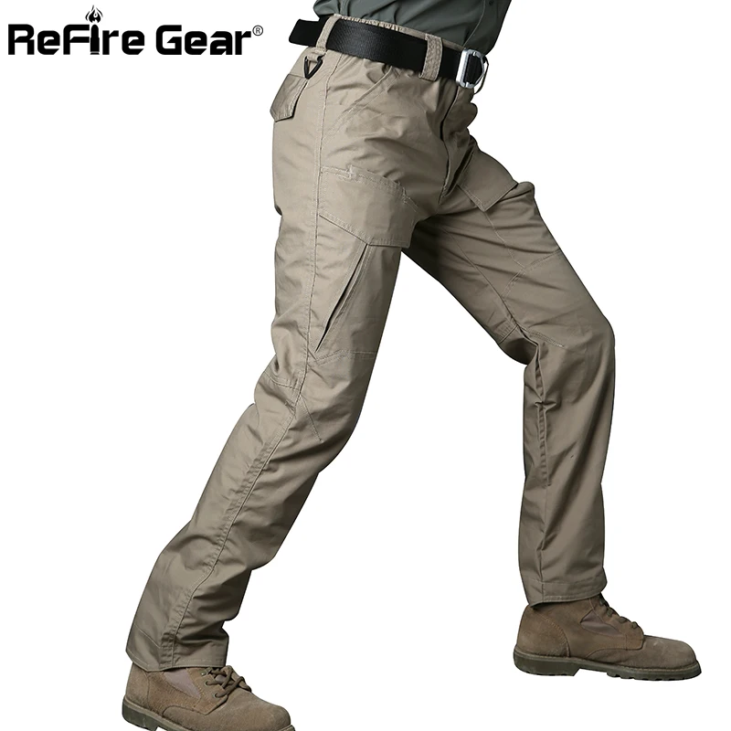 Мужские камуфляжные тактические брюки ReFire Gear Rip Stop из хлопка с несколькими