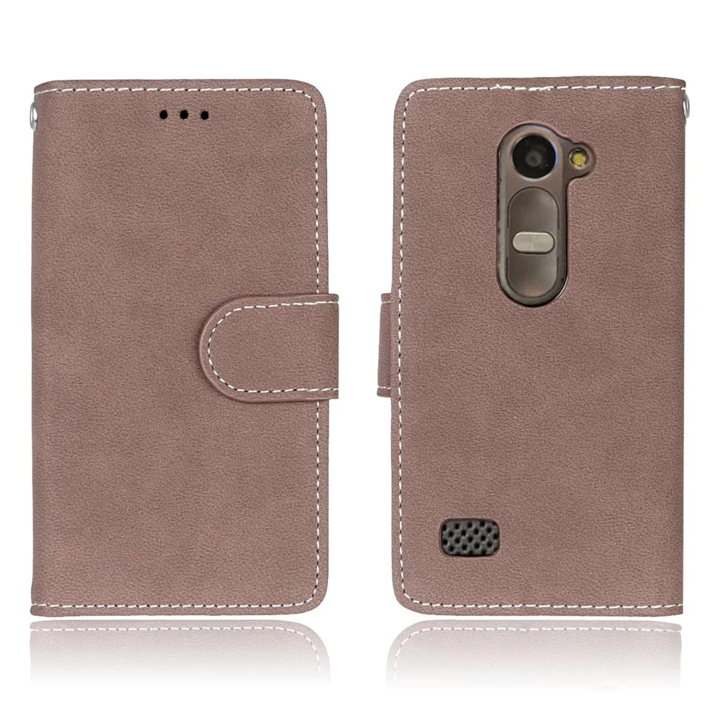 Чехол для LG Leon 4G LTE C40, чехол, матовая задняя крышка, чехол держатель для карт, сумки, Роскошный кошелек из искусственной кожи, чехол для сотового телефона s Capa - Цвет: Brown