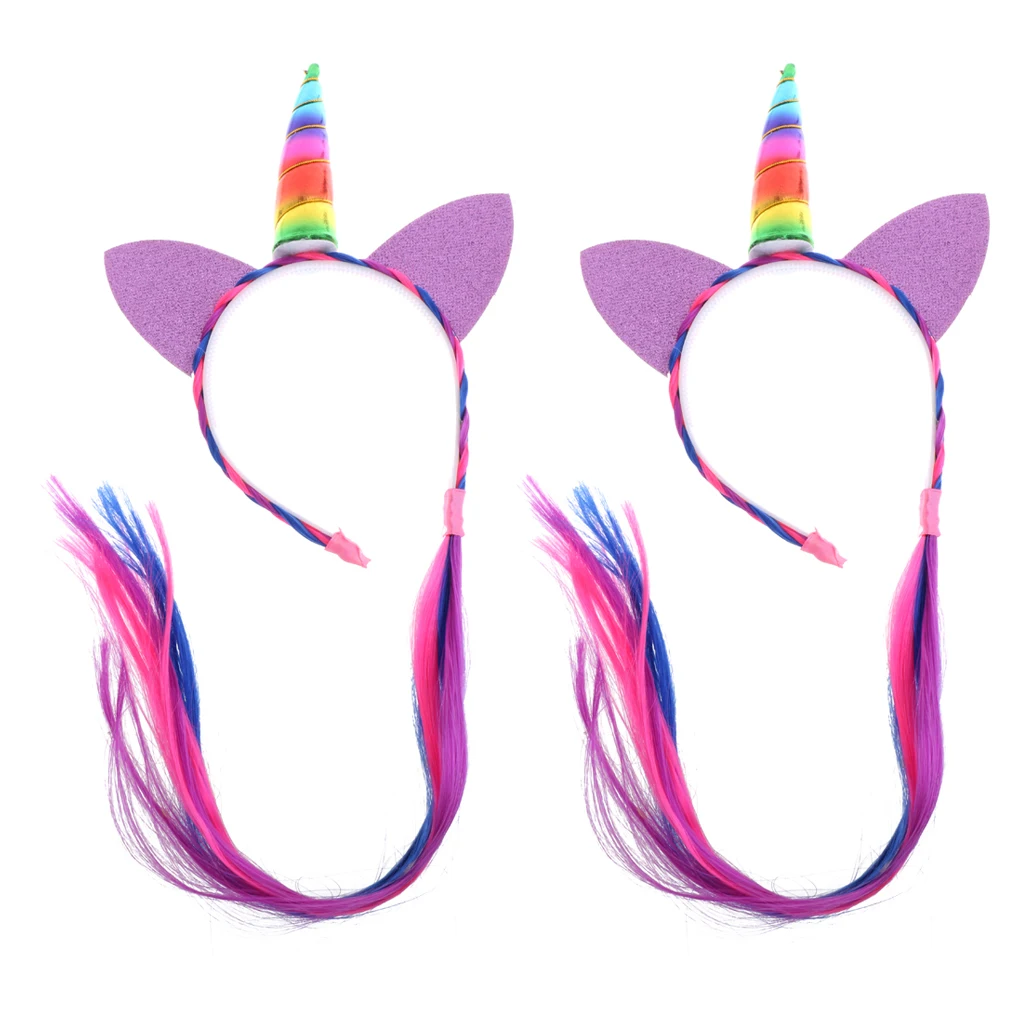 2 шт. волшебный женский парик из рога единорога головная повязка головной убор