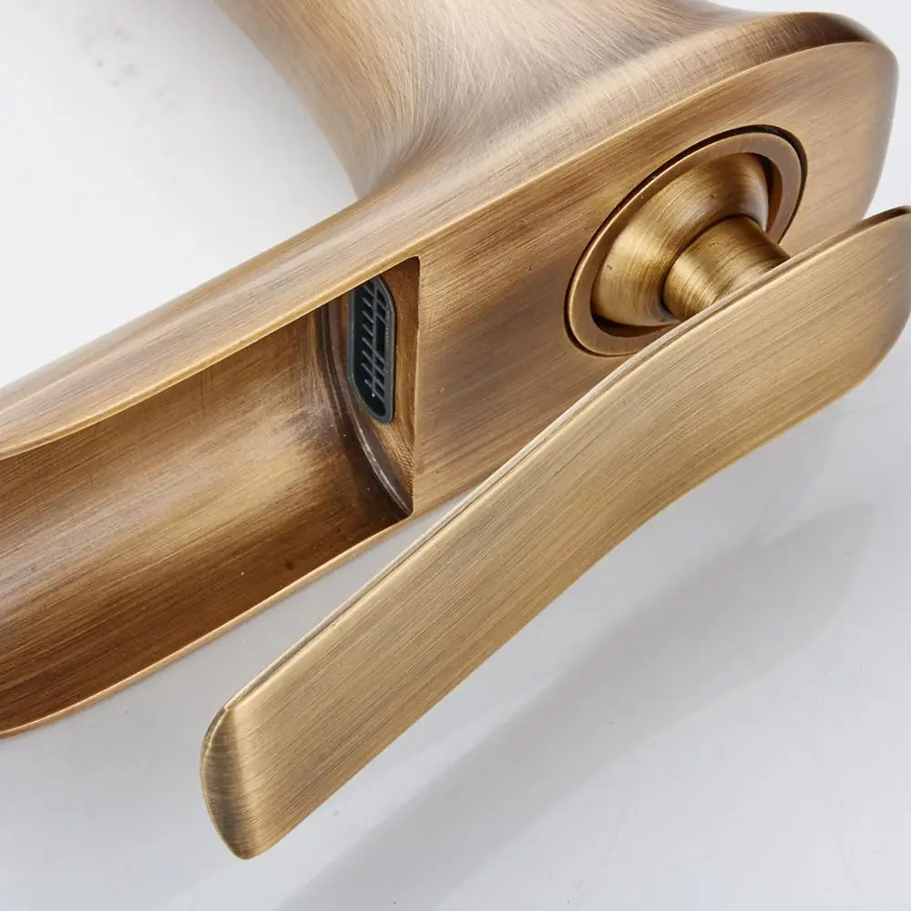 Бесплатная доставка медный корпус античная бронза водопад смеситель для ванной