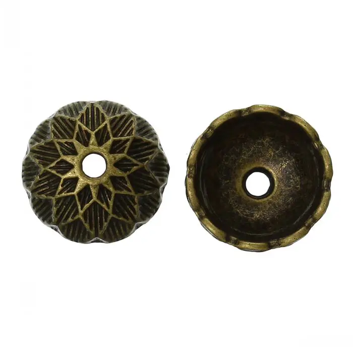 Круглые античные бронзовые бусины 8 сезонов (подходят для бусин 14 мм) резные цветы