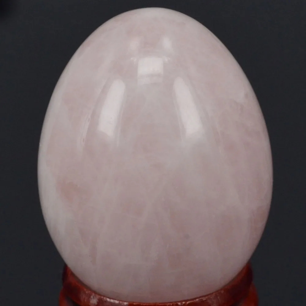 

34x44 мм натуральный драгоценный камень розовый кварц Хрустальная сфера для исцеления яиц ремесла рейки камень массажный для упражнений на п...