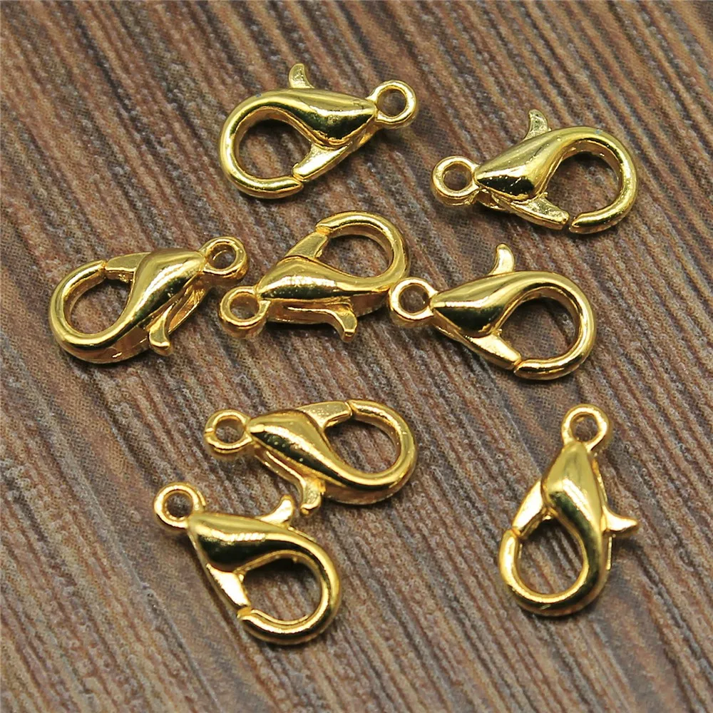 Застежка-карабин из металлического сплава для ожерелья и браслета 50 шт. 8 цветов 12