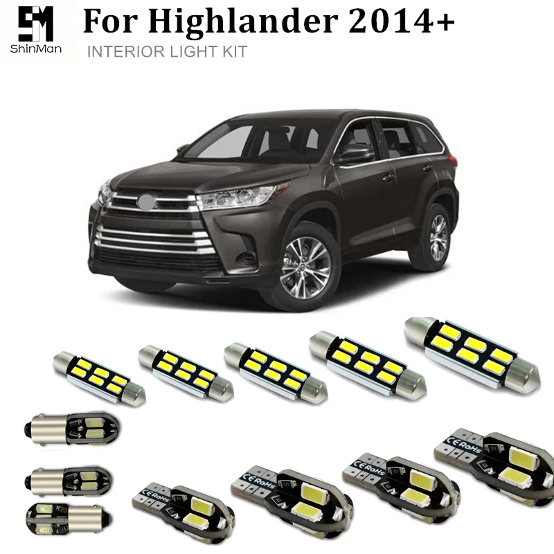 Shinman 13 шт. ошибок светодиодный интерьер светильник комплект посылка для toyota highlander