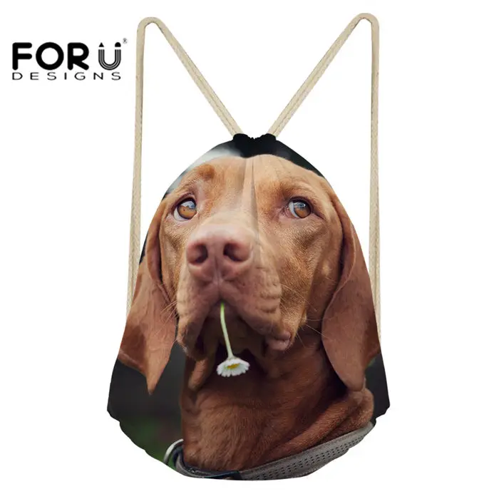 FORUDESIGNS/спортивная сумка-мешок на шнурке маленькие дети мальчики девочки для езды на велосипеде бег на открытом воздухе Прекрасный Мопс печать тренажерный зал мешок фитнес сумка - Цвет: CA5006Z3