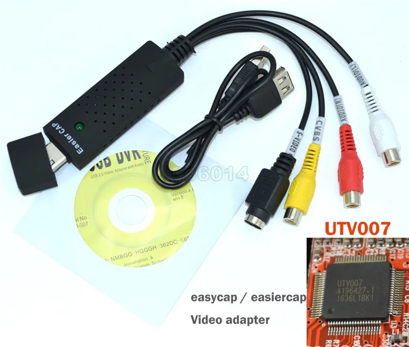 Синий чем USB 2.0 Аудио видео Захват EasierCAP UTV007 чипсет TV DVD VHS А. В. Аналоговый сигнал