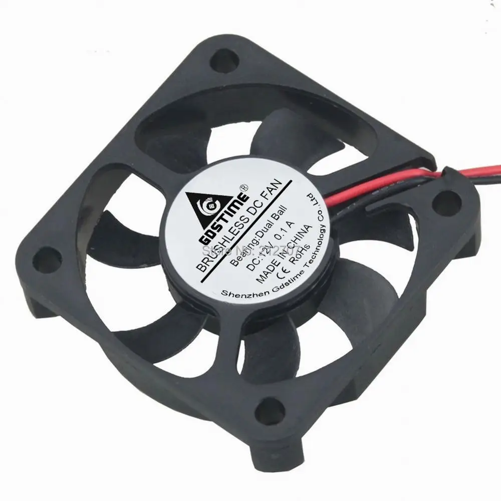 2 шт. Gdstime DC 12 В 2Pin 5 см 50 мм 50x50x10 5010 Бесщеточный вентилятор охлаждения постоянного
