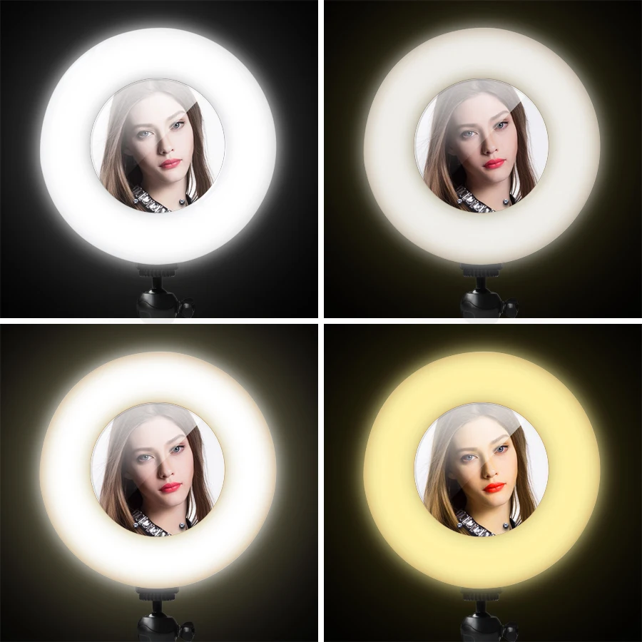 9 ''Dimmable светодиодный кольцевой светильник с 8X зеркалом для макияжа 1,2 м штатив-подставка лампа для селфи для макияжа освещение телефона видео в режиме реального времени