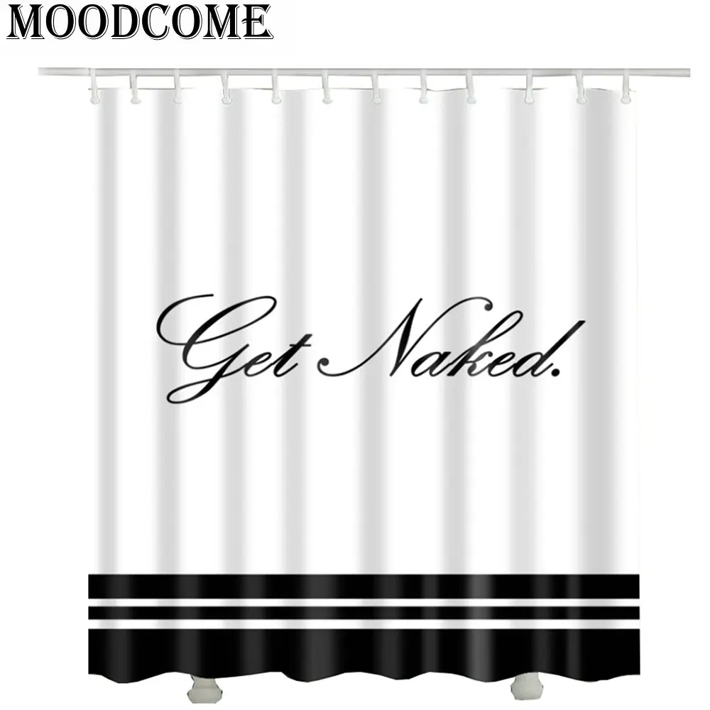 

Shower Curtain Black Bath Curtains Black And White Shower Curtain Bathroom Black Letters Bathroom Accessories Whtie And Black
