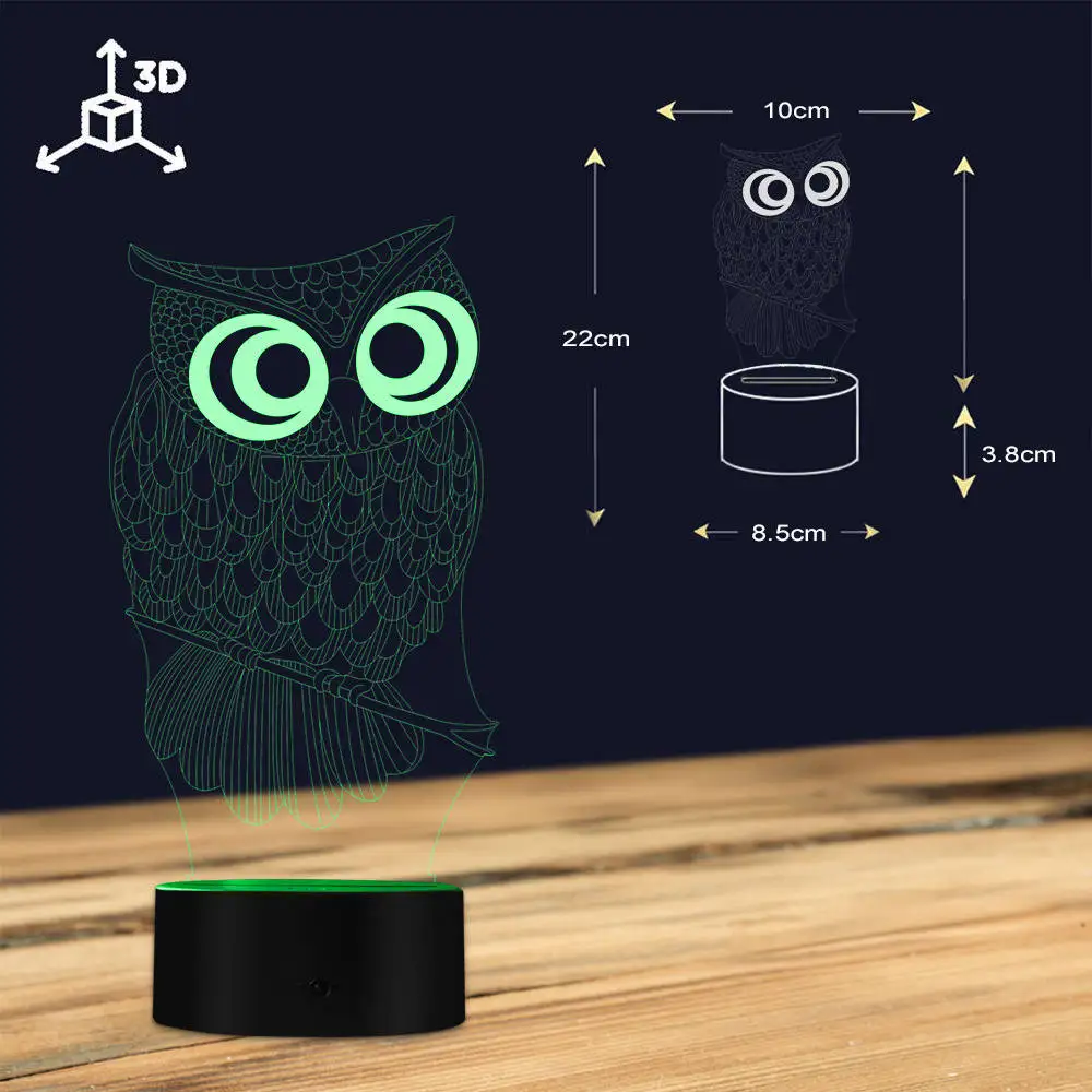 Леопардовый 3D эффект многоцветный светодиодный оптический видение пантера настольная иллюзия Лампа вечерние украшения Новинка светодиодный ночник зарядка через usb