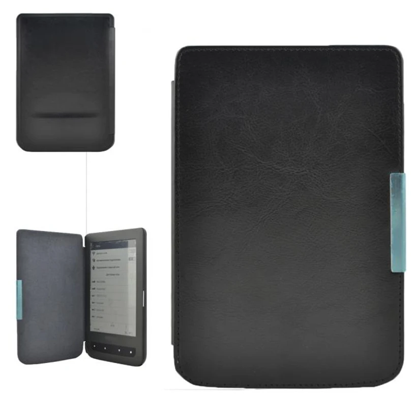 Black Чехол-книжка с подставкой для планшета Crazy Horse, кожаный чехол для Pocketbook 614 624 626 640 6 дюймов, противоударный чехол A30 - Цвет: Black