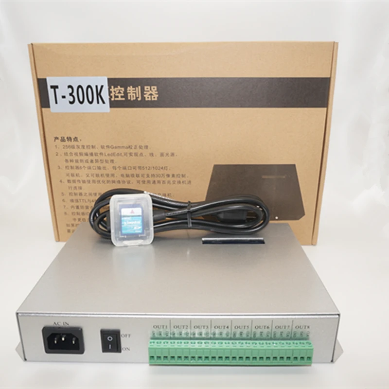 Sd карта T300K онлайн с ПК RGB полноцветный светодиодный модуль контроллер 8 портов 8192