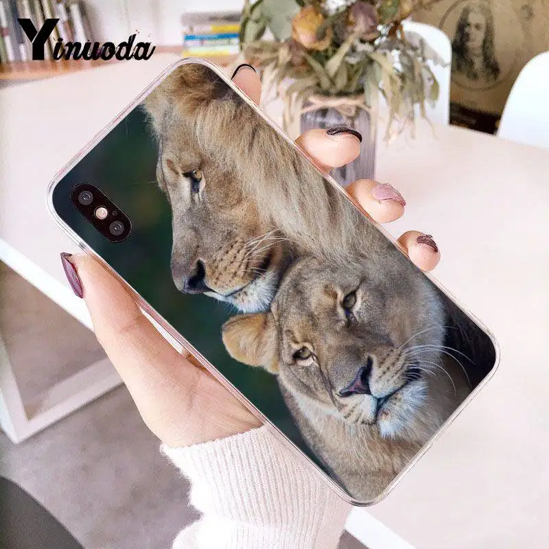 Yinuoda для iPhone 7 6 X Чехол животные Лев Coque Shell Роскошный чехол для телефона для iPhone 8 7 6 6S Plus X 5 5S SE 5C 4 4S чехол