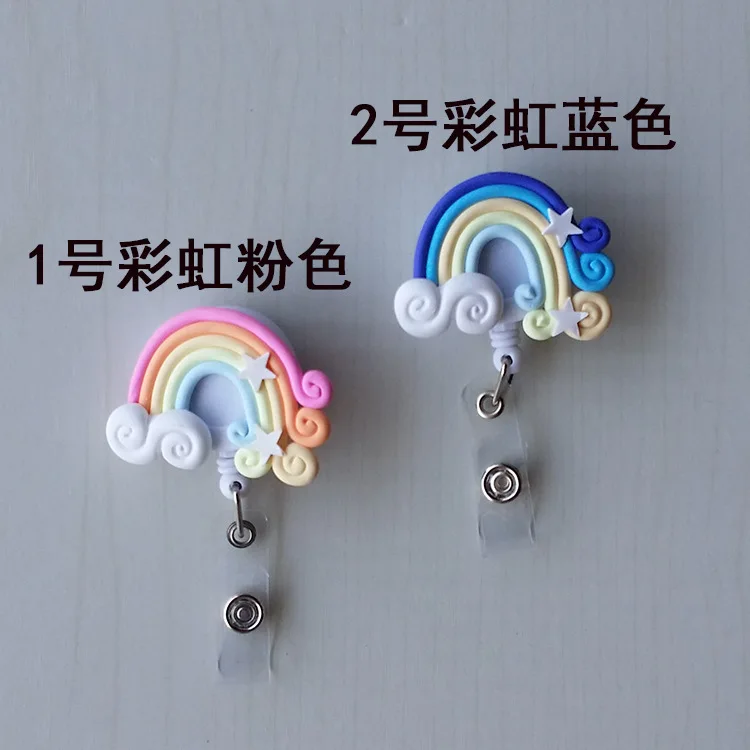 Васи леденец Радуга выдвижной Бейдж ID карты клип удостоверение личности милый