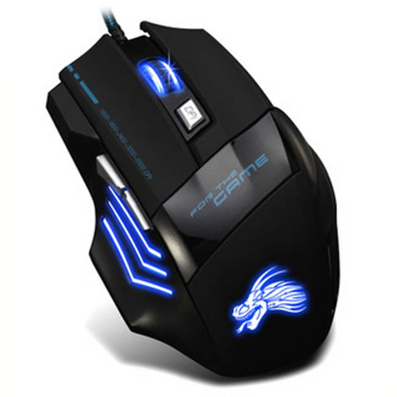 Светодиодный ная оптическая компьютерная мышь 5500 DPI Проводная игровая USB 7 кнопок
