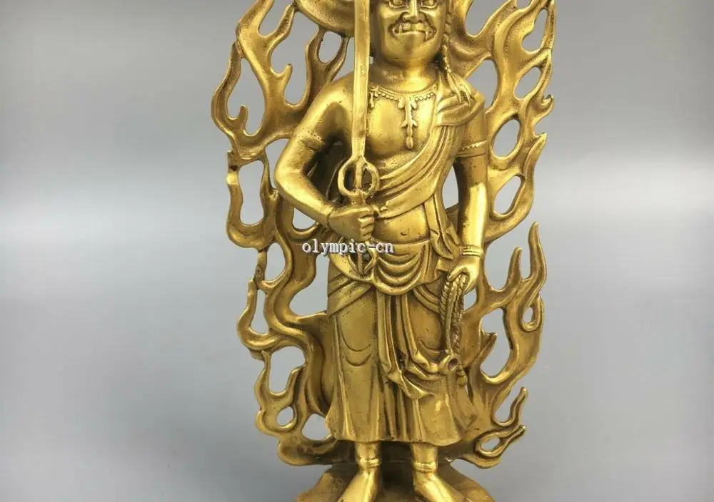 11''классика латунь резной Тибетский буддизм Vidyaraja акаланата статуя Будды |