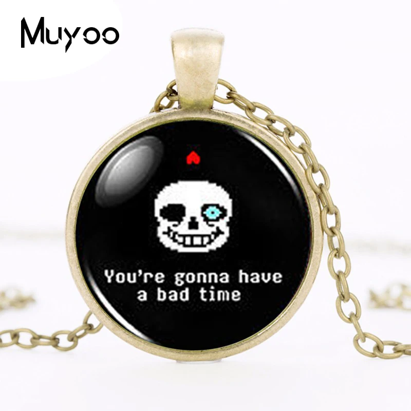 Undertale Sans Bad Time игровой модное ожерелье ручной работы латунный серебряный кулон стимпанк ювелирные изделия для женщин Новая цепочка игрушка HZ1