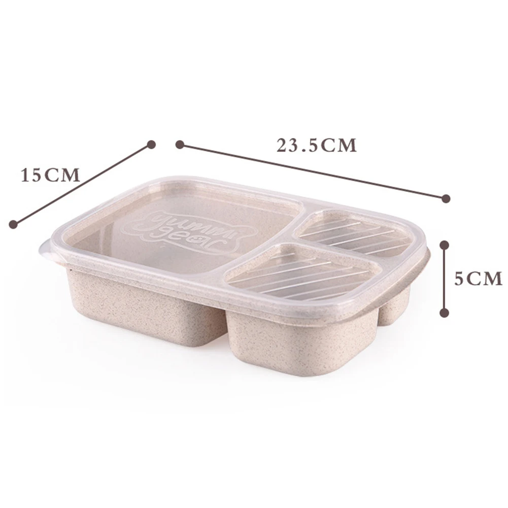 

3 Compartments PP Lunch Box Food Storage Container for Kids Adults Picnic