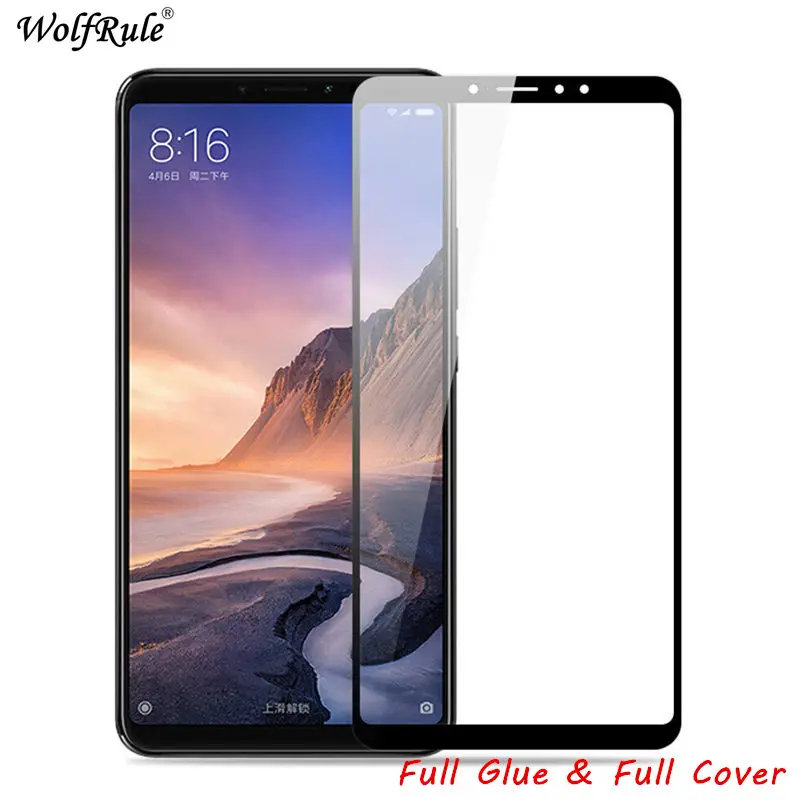 Защитная пленка для ЖК экрана 2 шт. закаленное стекло с полным клеем xiaomi mi Max 3 Xio