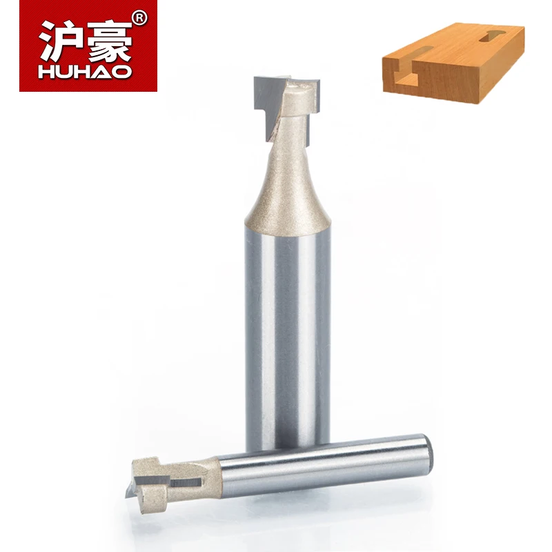 HUHAO 1pc 1/2&quot 1/4&quot Shank T Slot Slotting Router Bits for wood Carbide Endmills Tools le travail du bois Chisel milling Cutter|slot router