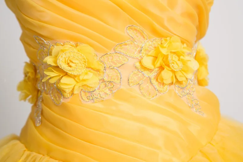 На заказ 2020 женский Фильм Красавица и Чудовище желтая ТРУБА Топ со шлейфом Belle