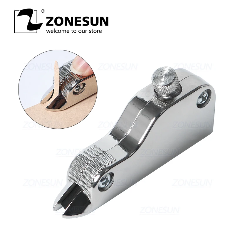 ZONESUN Manual Multi-functional Adjustable Stainless Steel DIY Leather Craft Tool V-type Groover Trenching Machine