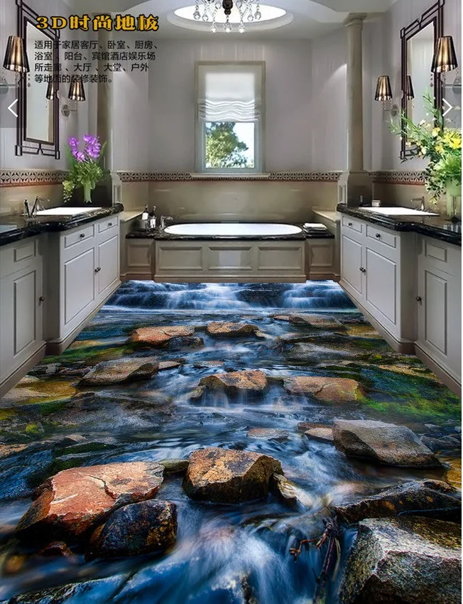 3d напольное покрытие водонепроницаемая настенная бумага ПВХ пол спальня