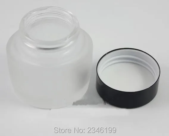 40G 40ML Transparent Frost Glass Bottle Empty Cosmetic Container Black Color Cream Sample Packaging Jar 18pcs/lot | Красота и