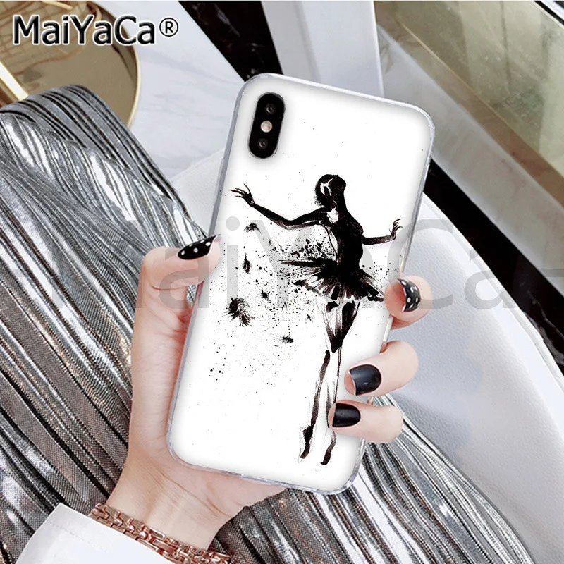 A7 MaiYaCa балерина девушка танцы черный ТПУ чехол для телефона iphone 11 pro 6S 6plus 7plus 8 8Plus X Xs MAX 5S XR - Color: A7