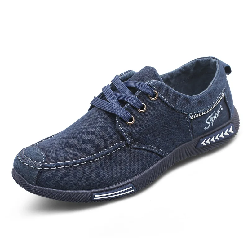

skyaxmoto Canvas Men Shoes Denim Lace-Up Men Casual Shoes New 2019 Plimsolls Breathable Male Footwear Spring Autumn Shoes