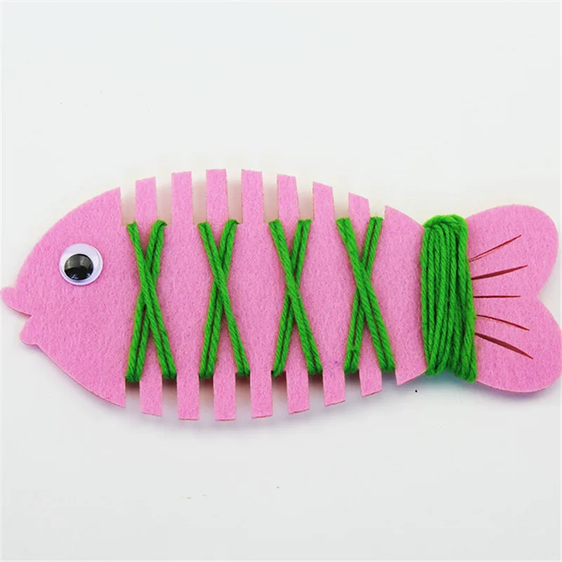 Happyxuan 5 шт. игрушек для развития мелкой моторики "Рыбка, обернутая ниткой", ручной работы из фетра, обучающие пособия для детского сада по методике Монтессори.