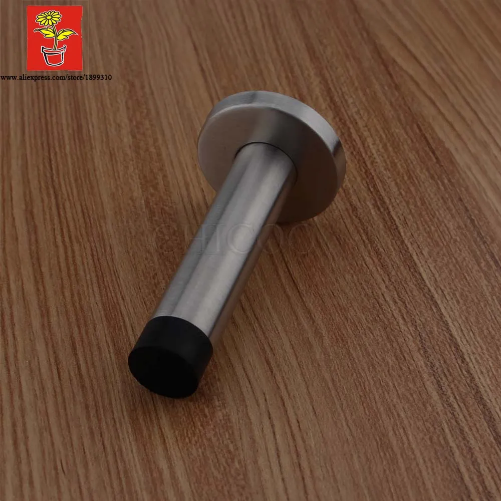 

CHICOO Modern Minimalist Stainless Steel Door Stop Wall Rubber Door Stop Safety Door Handle Holder