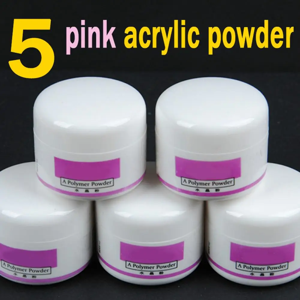 Five Pink 5/7 шт/набор акриловый порошок акриловый набор для ногтей Кристальный полимер для ногтей акриловый набор для ногтей для маникюра нужна УФ лампа Кисть для дизайна ногтей - Цвет: Five Pink