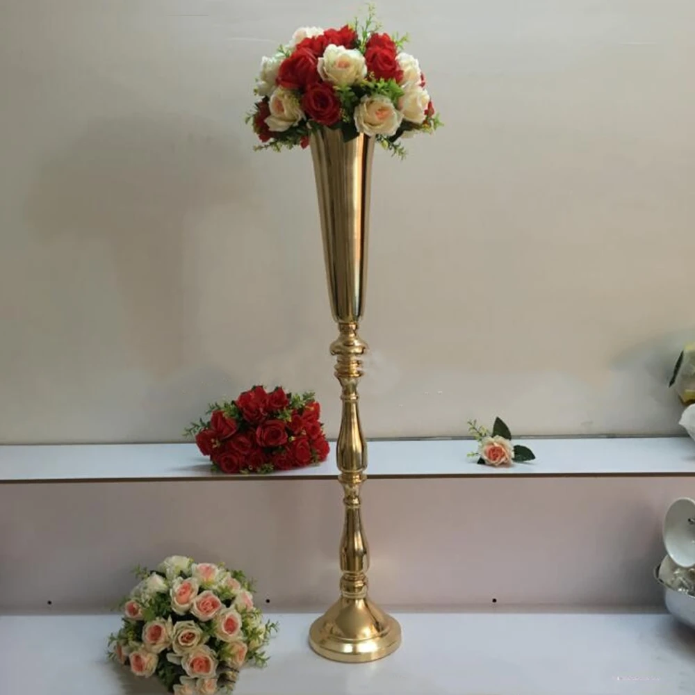 

100cm Tall Gold flower stand flower vases Table Centerpiece