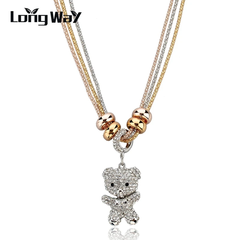 LongWay женские длинные ожерелья и подвески серебряного цвета ожерелье-цепочка