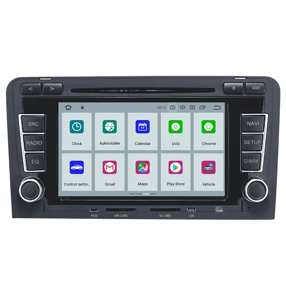 Автомобильный мультимедийный плеер 2 DIN на Android 9 0 с DVD и GPS для Audi A3 8P 2003 2012 S3 2006 RS3