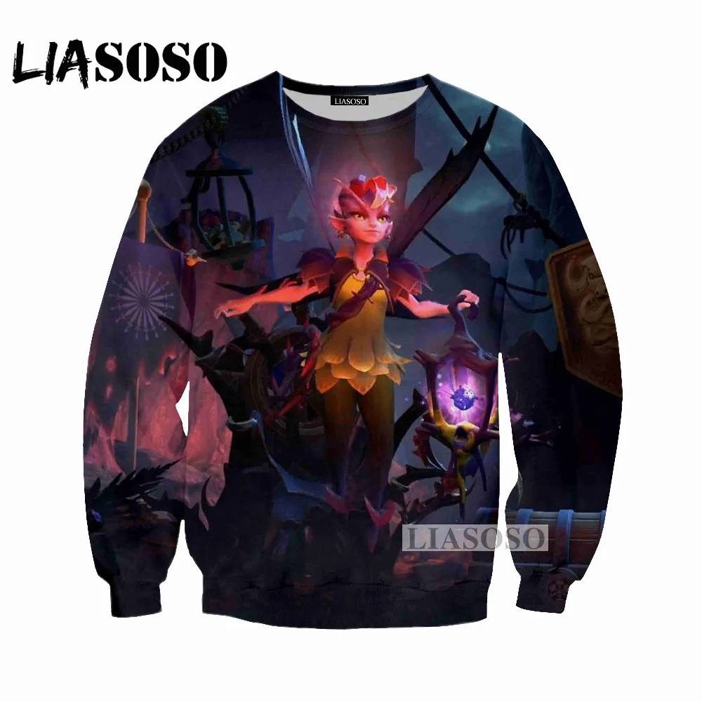 LIASOSO, Новинка лета, мужские и женские толстовки, 3D принт, видео игра, дота 2, толстовка, модная, с длинным рукавом, в стиле хип-хоп, Harajuku, пуловер, D029-08