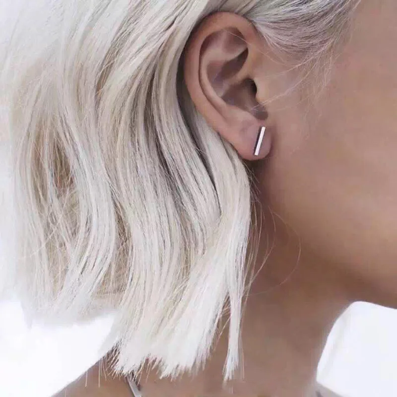 Simple Design One Pair Tiny Bar fashionable Earrings Stud Cute Earring For Women ear rings Fashion Jewelry Wholesale | Украшения и