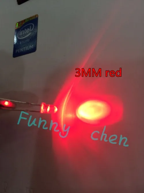 Красный Цвет Новый 500 шт 3 мм круглый светодиодный яркий светильник-излучающие