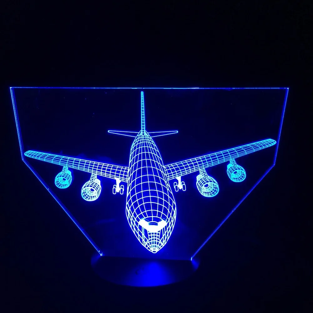 

Remote Control Air Plane 3D Light LED Table Lamp Optical Illusion Bulbing Night Light 7 Colors Changing Mood Lamp Touch USB Lamp
