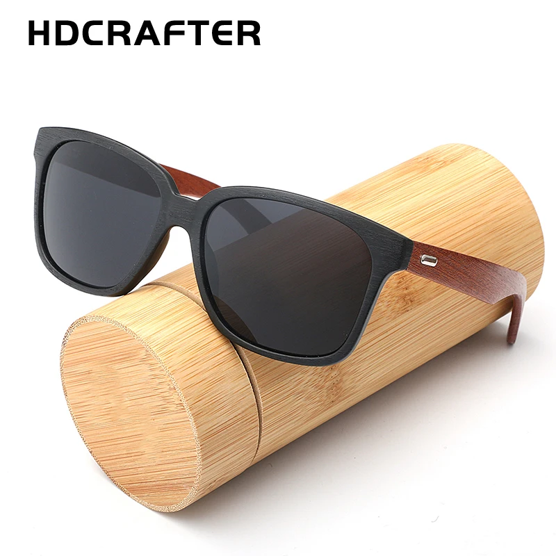 

HDCRAFTER Bamboo Sunglasses Polarized Men Sun Glasses Brand Designer Women Eyewear Oculos de sol Masculino With Bamboo Box